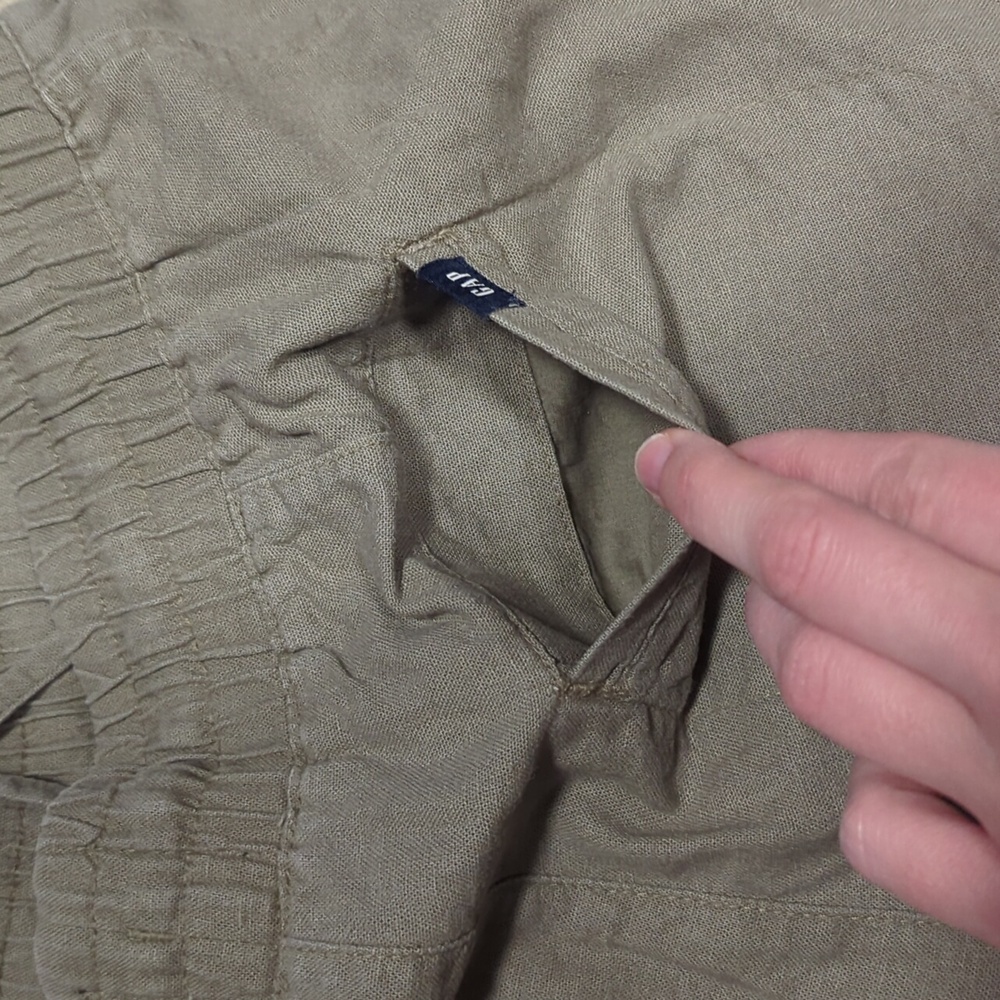 GAP Pink and Green Linen Shorts - Picture 5 of 7